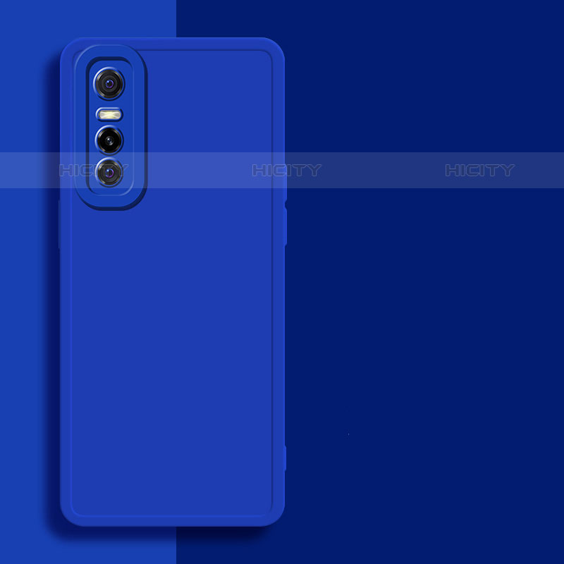 Funda Silicona Ultrafina Goma 360 Grados Carcasa YK1 para Vivo Y73s 5G Azul