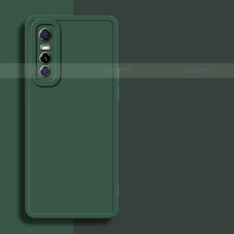 Funda Silicona Ultrafina Goma 360 Grados Carcasa YK1 para Vivo Y73s 5G Verde Noche