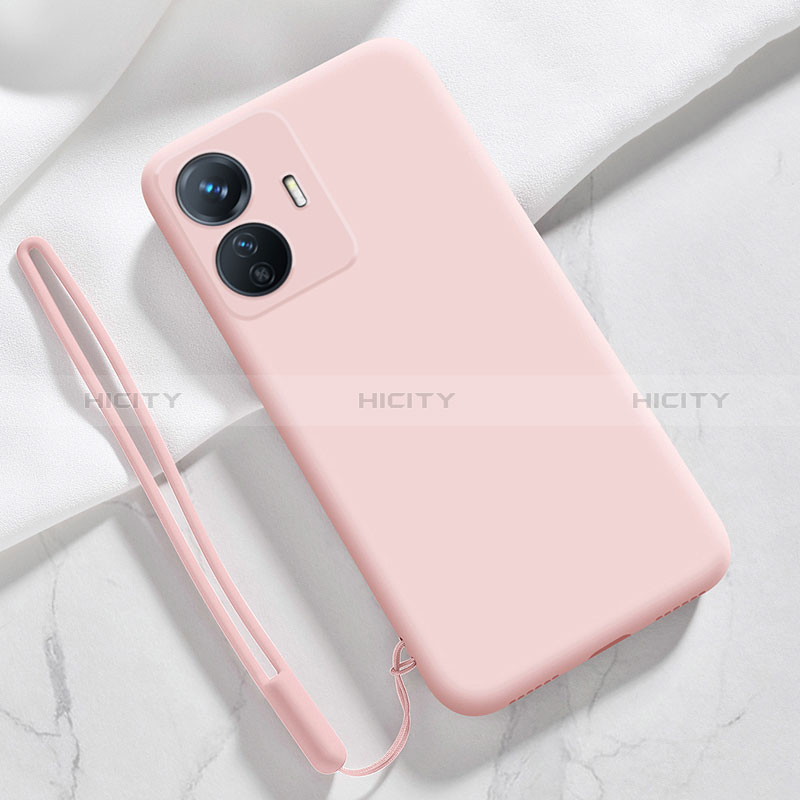 Funda Silicona Ultrafina Goma 360 Grados Carcasa YK1 para Vivo Y77 5G Rosa