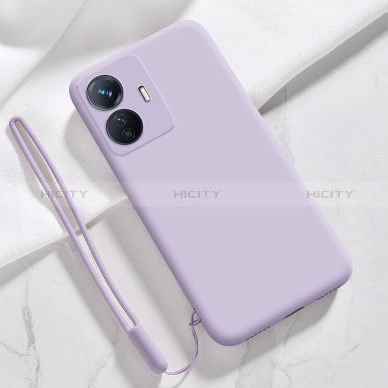 Funda Silicona Ultrafina Goma 360 Grados Carcasa YK1 para Vivo Y77e 5G Purpura Claro