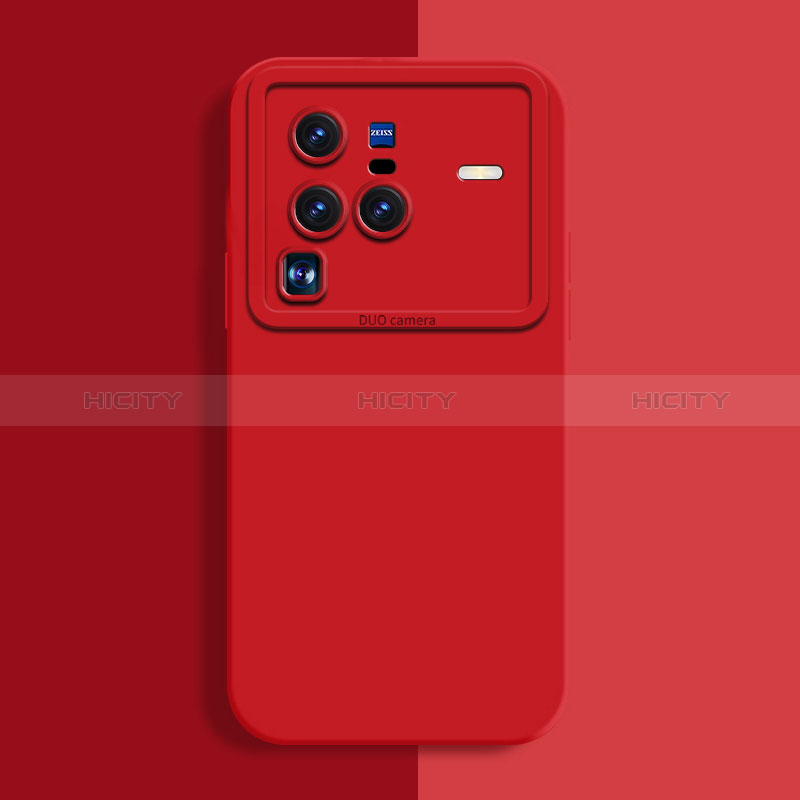 Funda Silicona Ultrafina Goma 360 Grados Carcasa YK2 para Vivo X80 Pro 5G Rojo