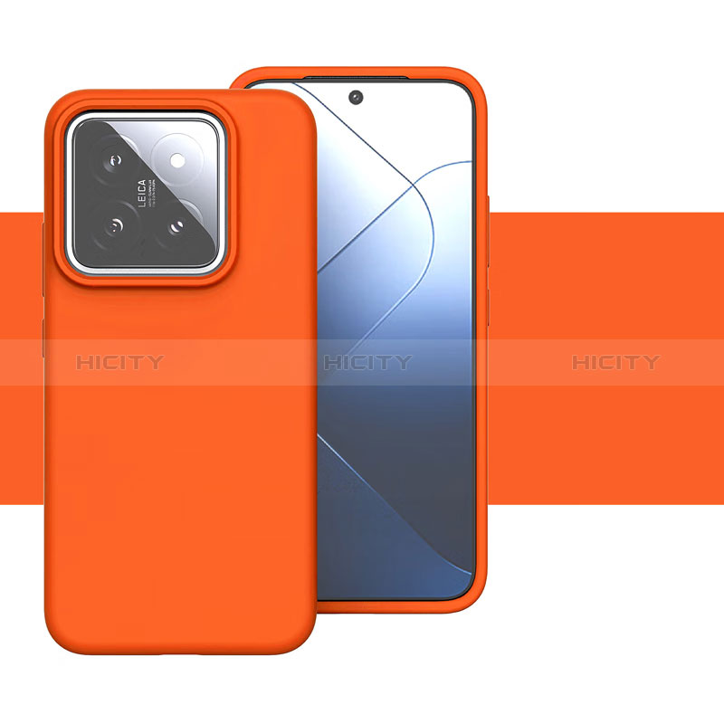 Funda Silicona Ultrafina Goma 360 Grados Carcasa YK2 para Xiaomi Mi 14 5G Naranja