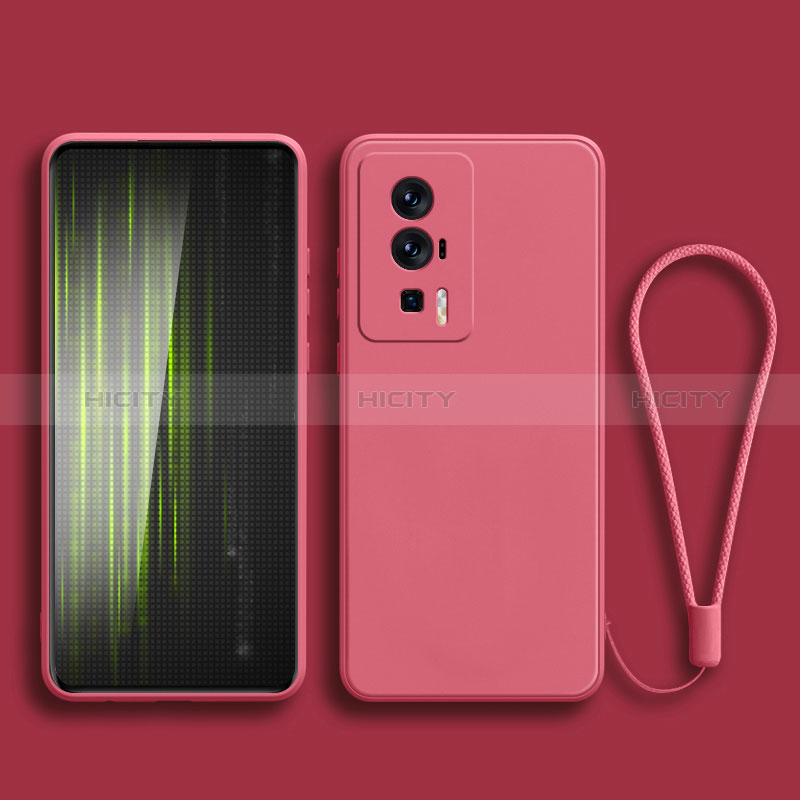 Funda Silicona Ultrafina Goma 360 Grados Carcasa YK2 para Xiaomi Poco F5 Pro 5G Rosa Roja