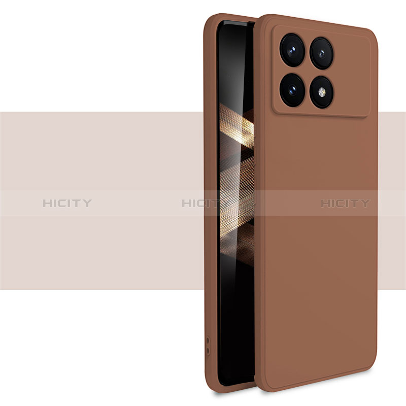 Funda Silicona Ultrafina Goma 360 Grados Carcasa YK2 para Xiaomi Redmi K70 5G Marron