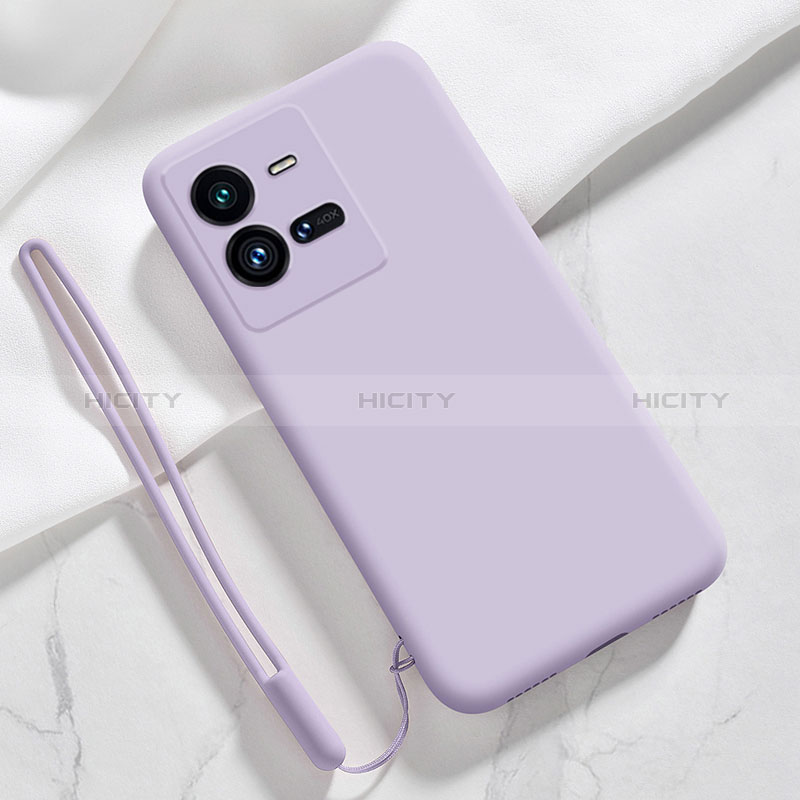 Funda Silicona Ultrafina Goma 360 Grados Carcasa YK3 para Vivo V25e Purpura Claro