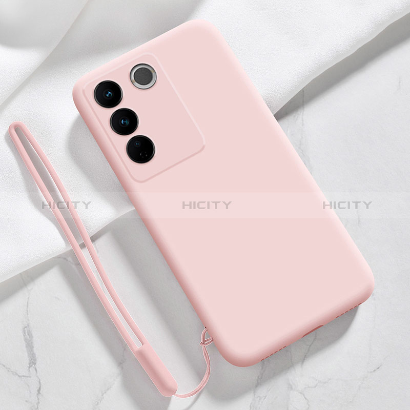 Funda Silicona Ultrafina Goma 360 Grados Carcasa YK3 para Vivo V27 5G Rosa