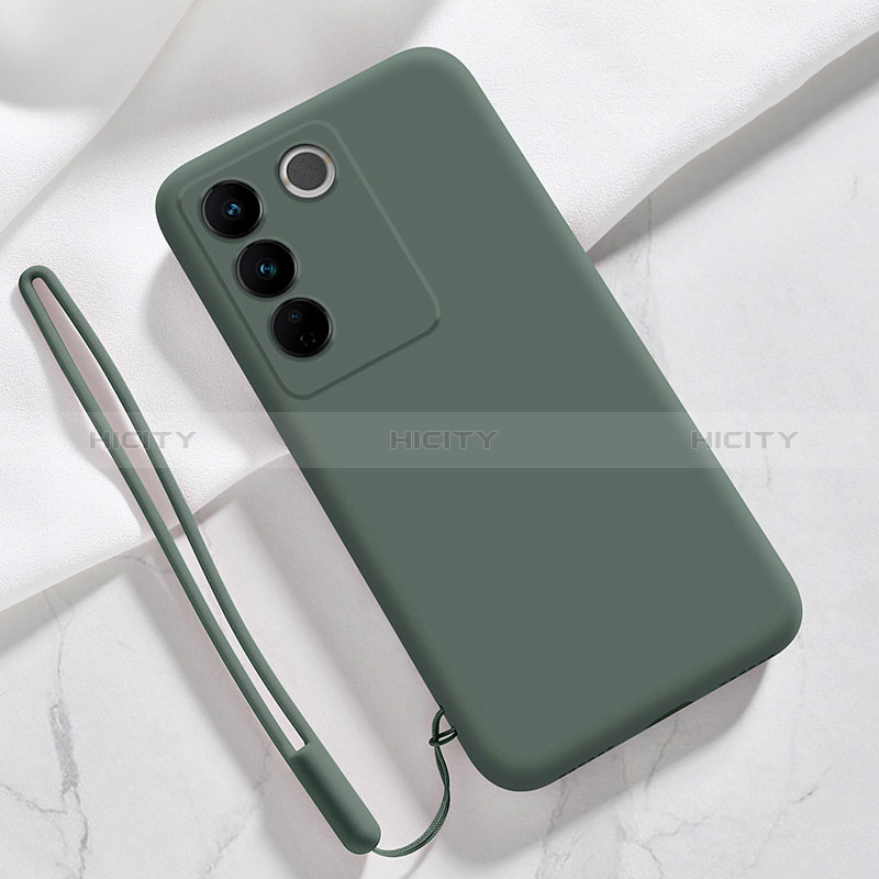 Funda Silicona Ultrafina Goma 360 Grados Carcasa YK3 para Vivo V27 5G Verde Noche