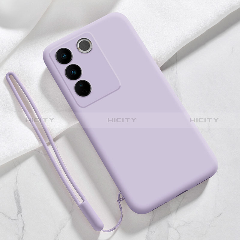 Funda Silicona Ultrafina Goma 360 Grados Carcasa YK3 para Vivo V27e 5G Purpura Claro