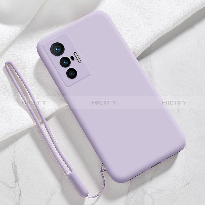 Funda Silicona Ultrafina Goma 360 Grados Carcasa YK3 para Vivo X70 5G Purpura Claro