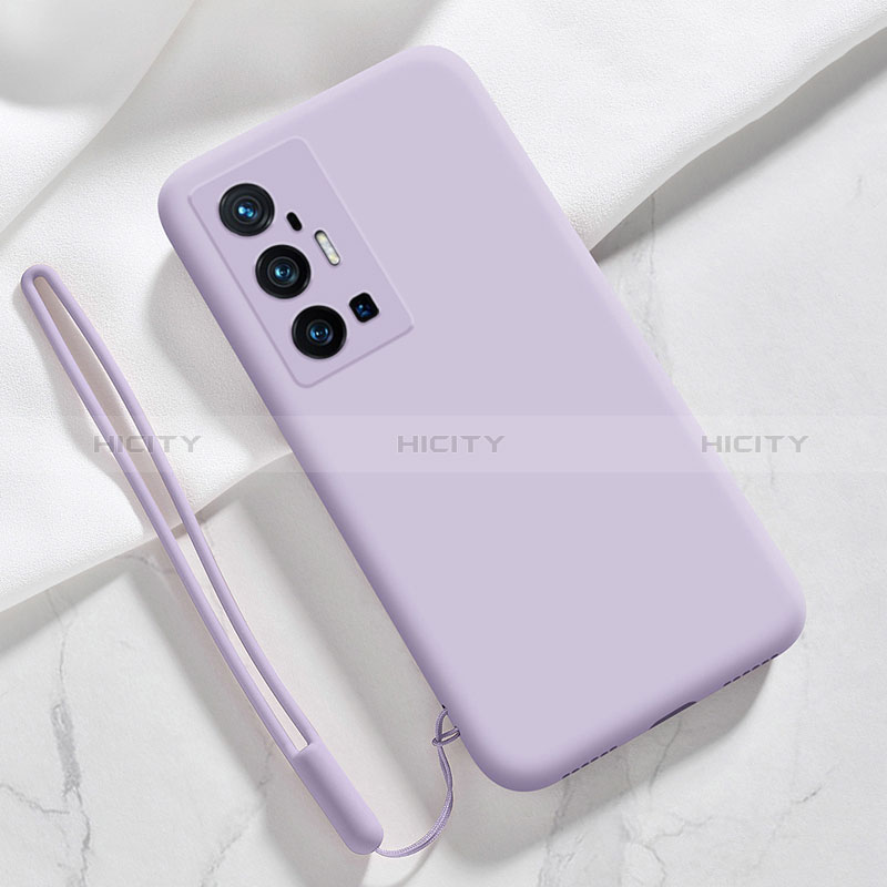 Funda Silicona Ultrafina Goma 360 Grados Carcasa YK3 para Vivo X70 Pro+ Plus 5G Purpura Claro