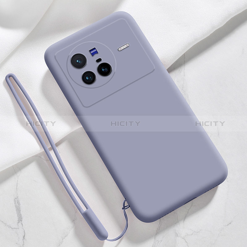 Funda Silicona Ultrafina Goma 360 Grados Carcasa YK3 para Vivo X80 5G Gris Lavanda