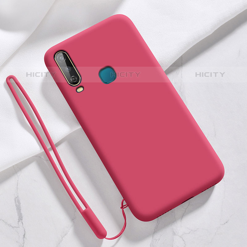 Funda Silicona Ultrafina Goma 360 Grados Carcasa YK3 para Vivo Y11 Rojo