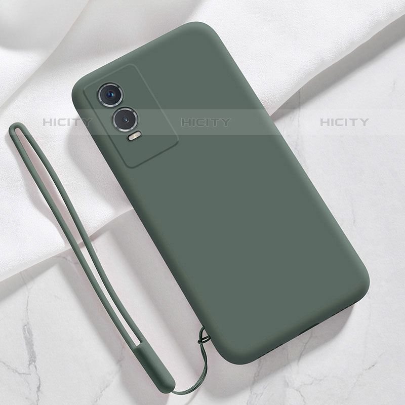 Funda Silicona Ultrafina Goma 360 Grados Carcasa YK3 para Vivo Y74s 5G Verde Noche