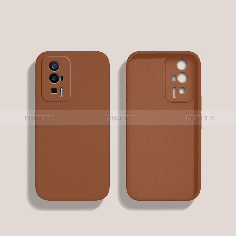 Funda Silicona Ultrafina Goma 360 Grados Carcasa YK3 para Xiaomi Poco F5 Pro 5G Marron