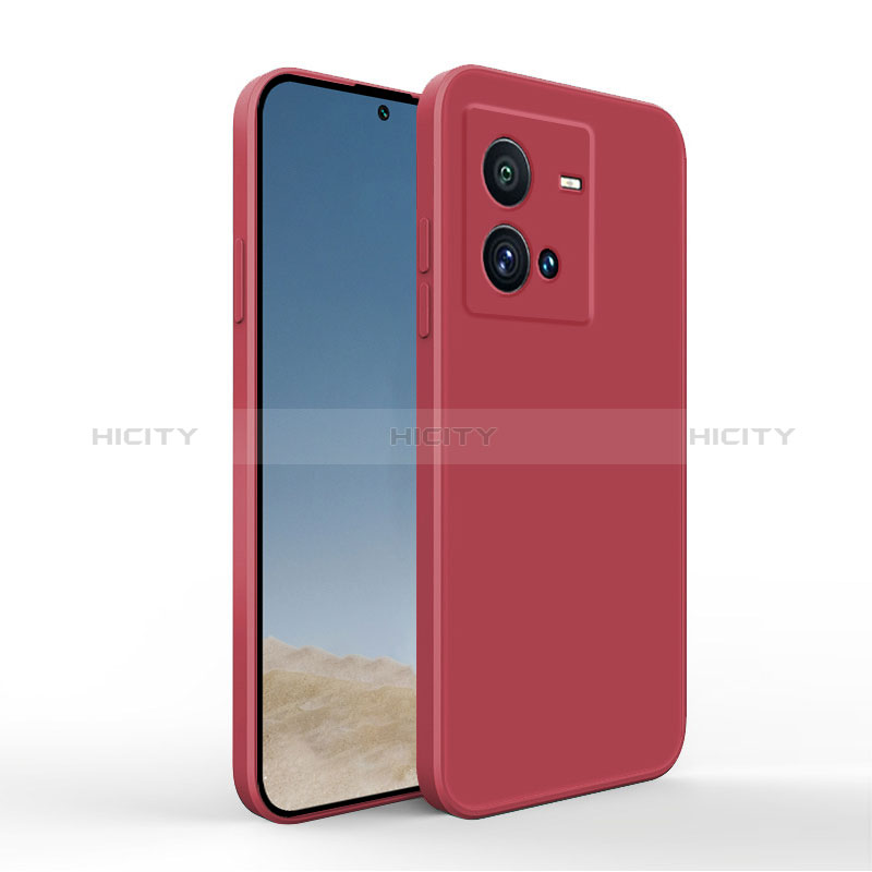 Funda Silicona Ultrafina Goma 360 Grados Carcasa YK4 para Vivo iQOO 10 Pro 5G Rojo