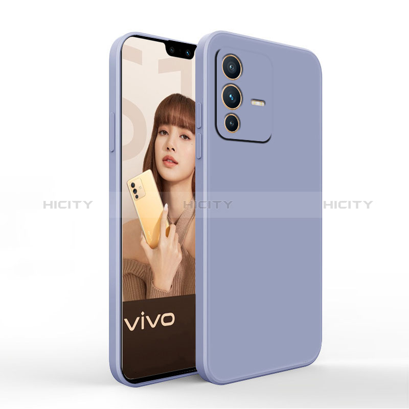 Funda Silicona Ultrafina Goma 360 Grados Carcasa YK4 para Vivo V23 5G Gris Lavanda