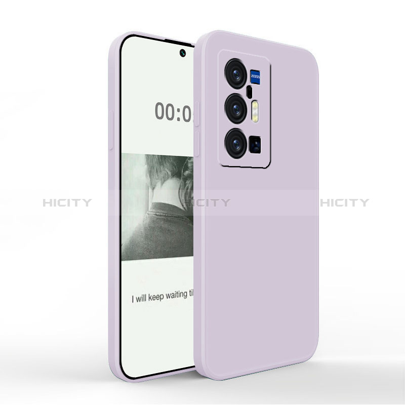 Funda Silicona Ultrafina Goma 360 Grados Carcasa YK4 para Vivo X70 Pro+ Plus 5G Purpura Claro