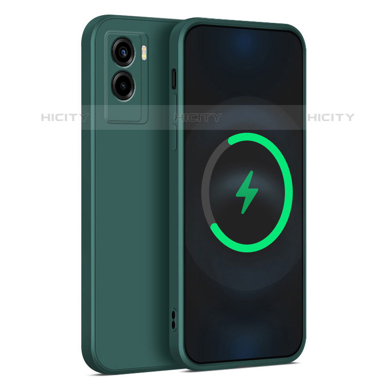 Funda Silicona Ultrafina Goma 360 Grados Carcasa YK4 para Vivo Y55s (2021) Verde Noche