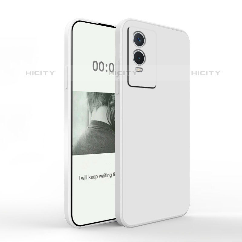 Funda Silicona Ultrafina Goma 360 Grados Carcasa YK4 para Vivo Y74s 5G Blanco