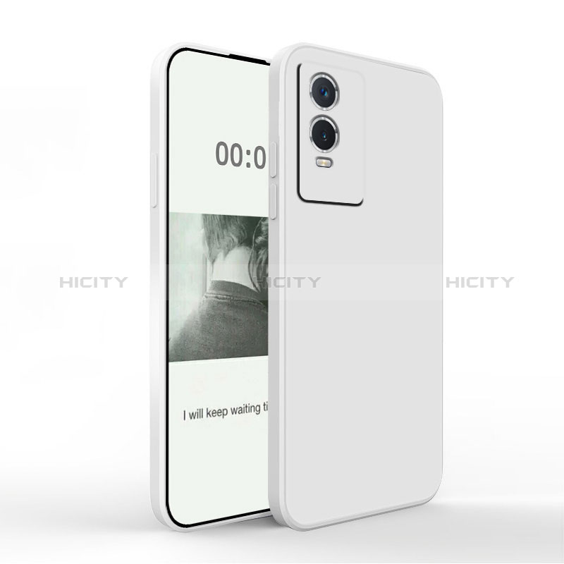 Funda Silicona Ultrafina Goma 360 Grados Carcasa YK4 para Vivo Y76s 5G Blanco