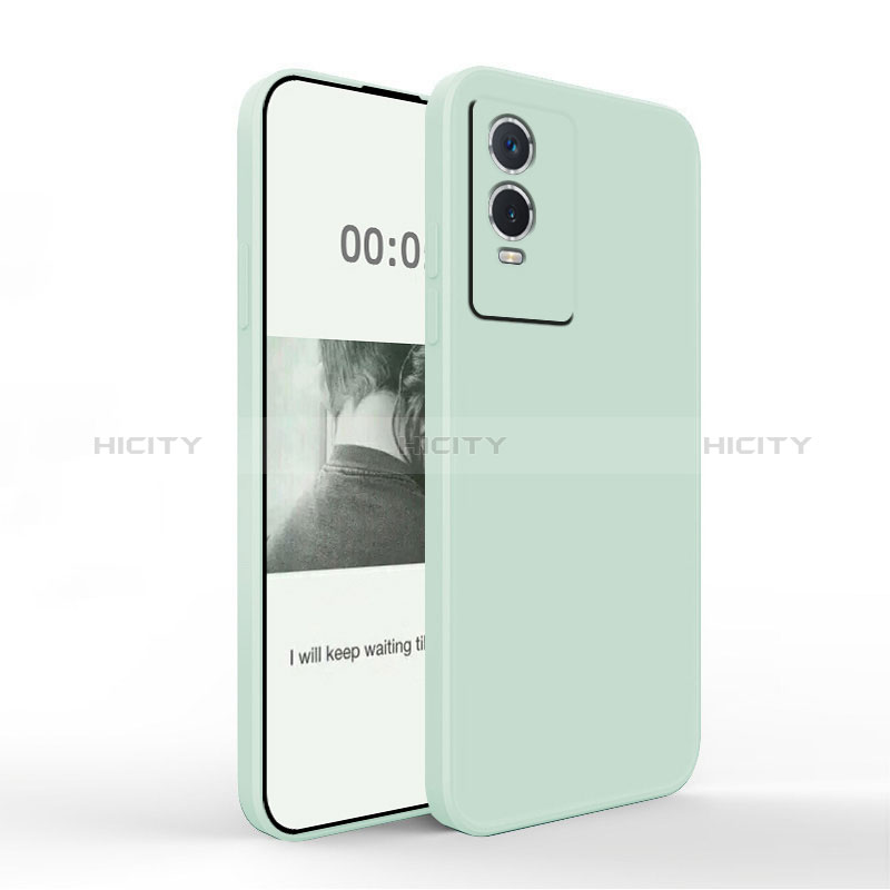 Funda Silicona Ultrafina Goma 360 Grados Carcasa YK4 para Vivo Y76s 5G Menta Verde