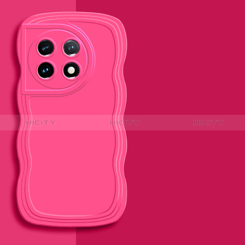 Funda Silicona Ultrafina Goma 360 Grados Carcasa YK7 para OnePlus Ace 2 5G Rosa Roja