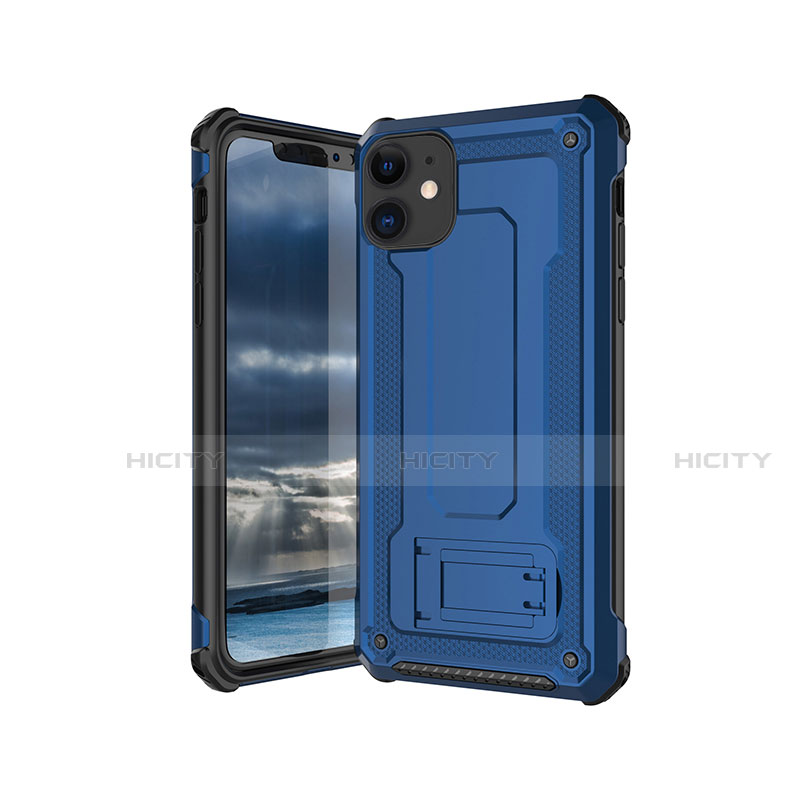 Funda Silicona Ultrafina Goma 360 Grados Carcasa Z01 para Apple iPhone 11 Azul y Negro