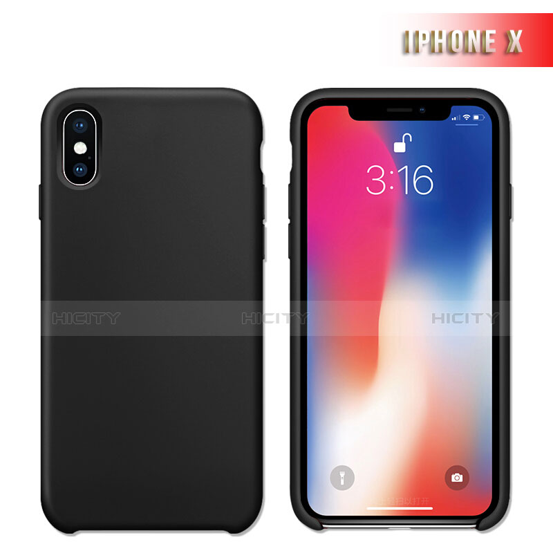 Funda Silicona Ultrafina Goma 360 Grados M02 para Apple iPhone X Negro