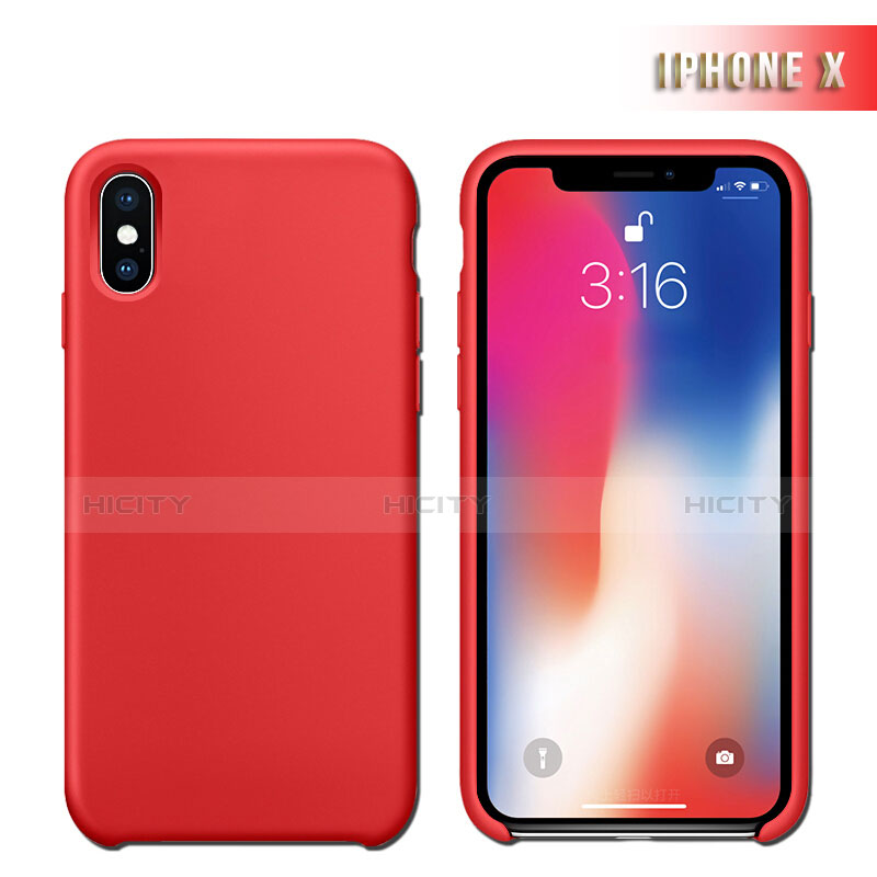 Funda Silicona Ultrafina Goma 360 Grados M02 para Apple iPhone X Rojo