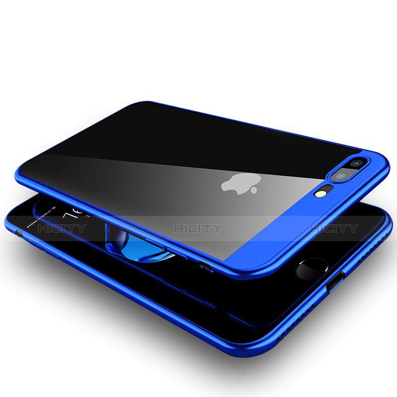 Funda Silicona Ultrafina Goma 360 Grados Z03 para Apple iPhone 7 Plus Azul