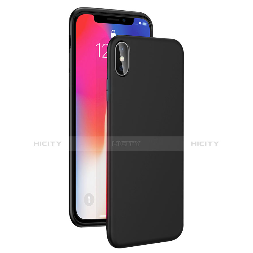 Funda Silicona Ultrafina Goma C02 para Apple iPhone Xs Negro