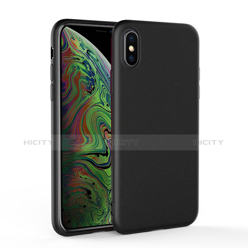 Funda Silicona Ultrafina Goma C03 para Apple iPhone X Negro