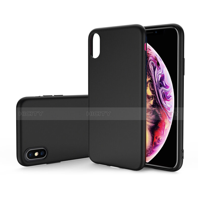 Funda Silicona Ultrafina Goma C03 para Apple iPhone X Negro