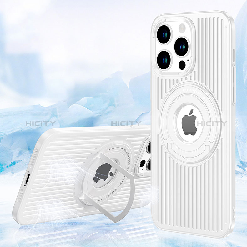 Funda Silicona Ultrafina Goma Carcasa con Mag-Safe Magnetic AC1 para Apple iPhone 14 Pro Blanco