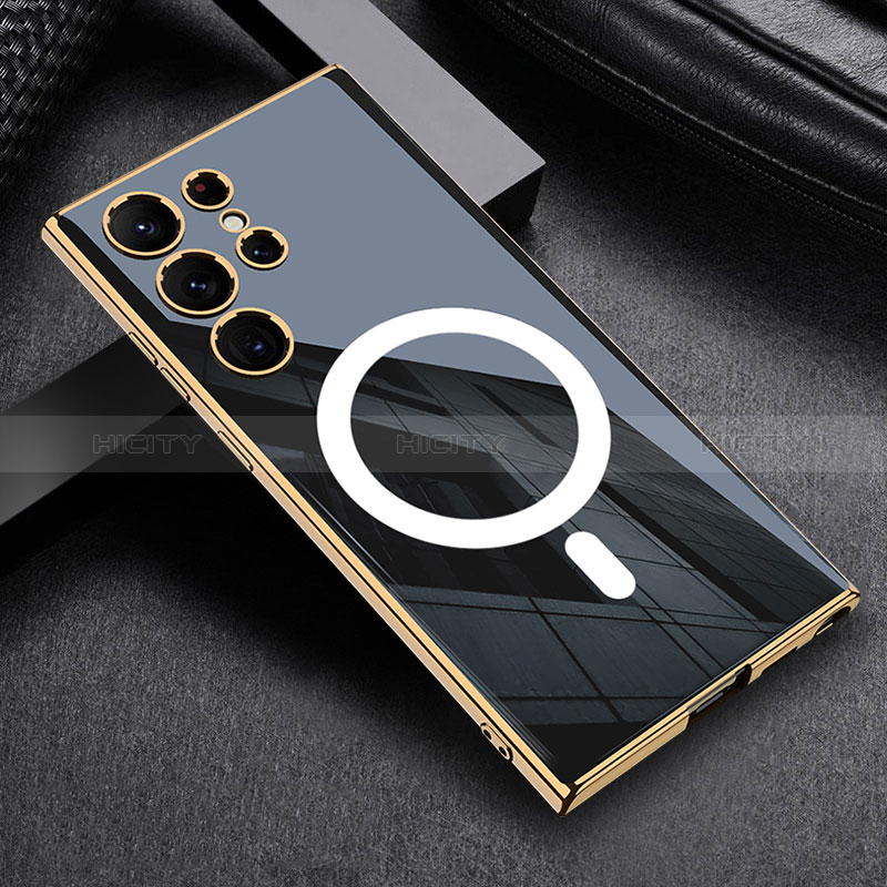 Funda Silicona Ultrafina Goma Carcasa con Mag-Safe Magnetic AC1 para Samsung Galaxy S23 Ultra 5G Negro