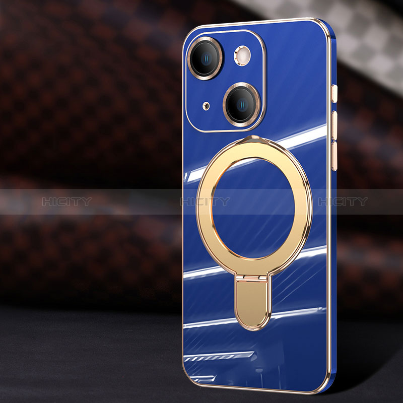 Funda Silicona Ultrafina Goma Carcasa con Mag-Safe Magnetic C01 para Apple iPhone 14 Plus Azul