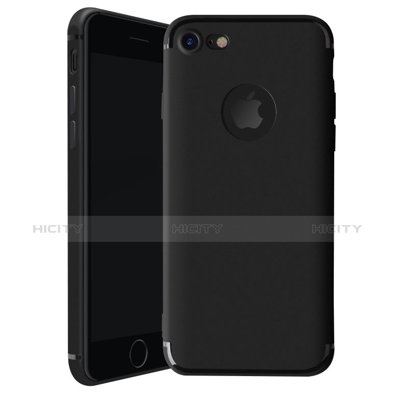 Funda Silicona Ultrafina Goma Carcasa H01 para Apple iPhone 7 Negro