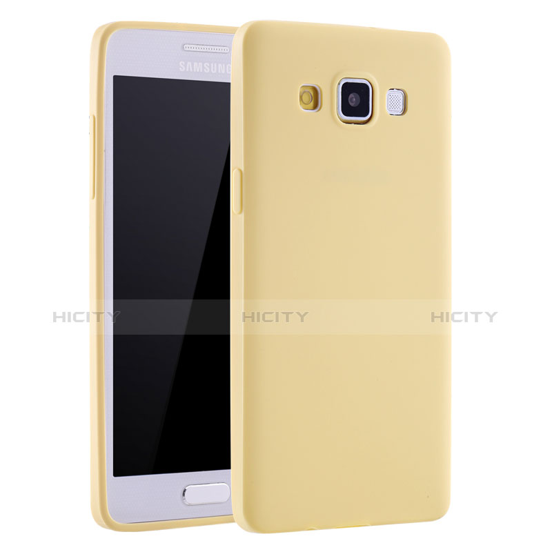 Funda Silicona Ultrafina Goma Carcasa S01 para Samsung Galaxy A7 Duos SM-A700F A700FD Amarillo