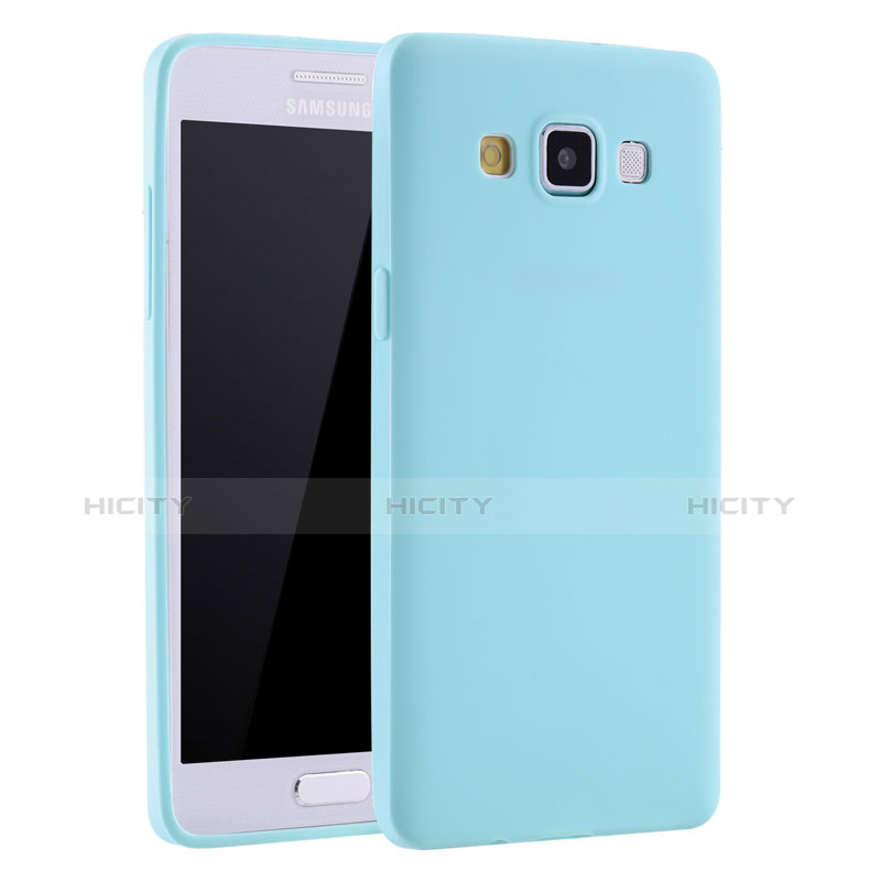 Funda Silicona Ultrafina Goma Carcasa S01 para Samsung Galaxy A7 Duos SM-A700F A700FD Azul Cielo