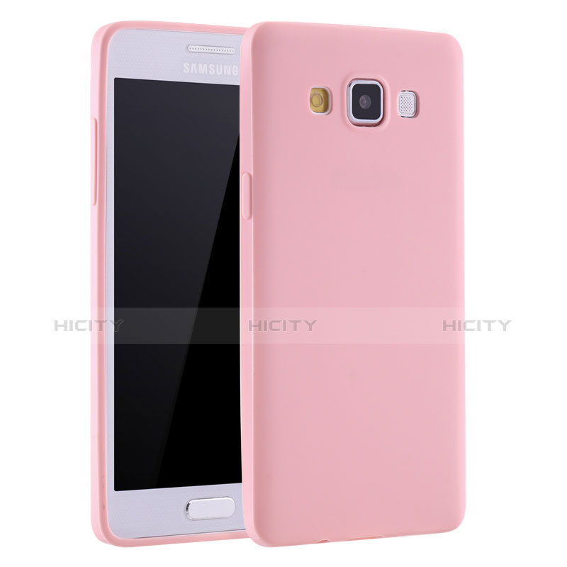 Funda Silicona Ultrafina Goma Carcasa S01 para Samsung Galaxy A7 SM-A700 Rosa