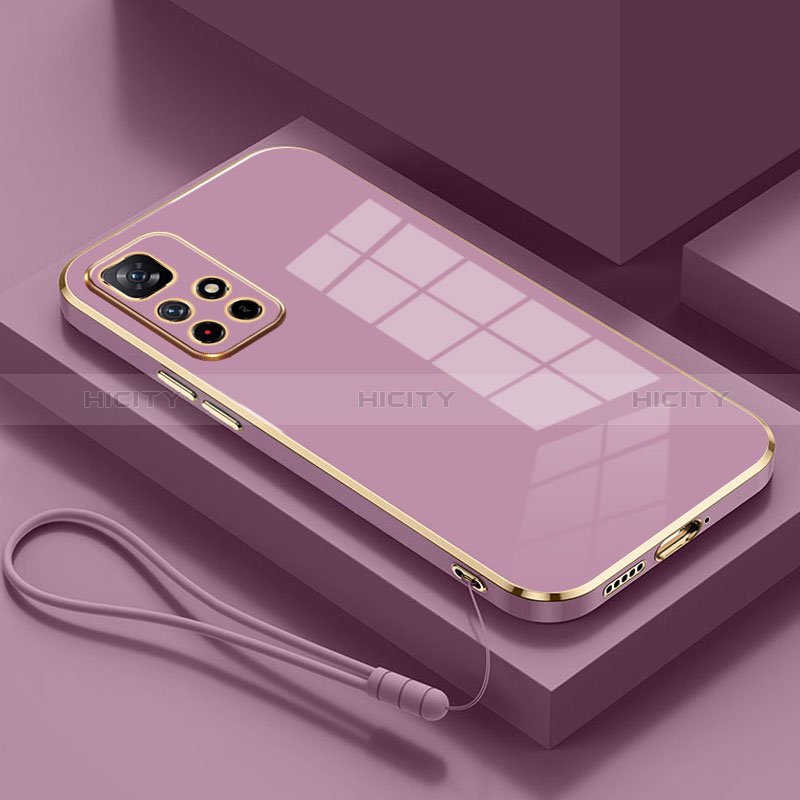 Funda Silicona Ultrafina Goma Carcasa S01 para Xiaomi Redmi Note 11 5G Morado