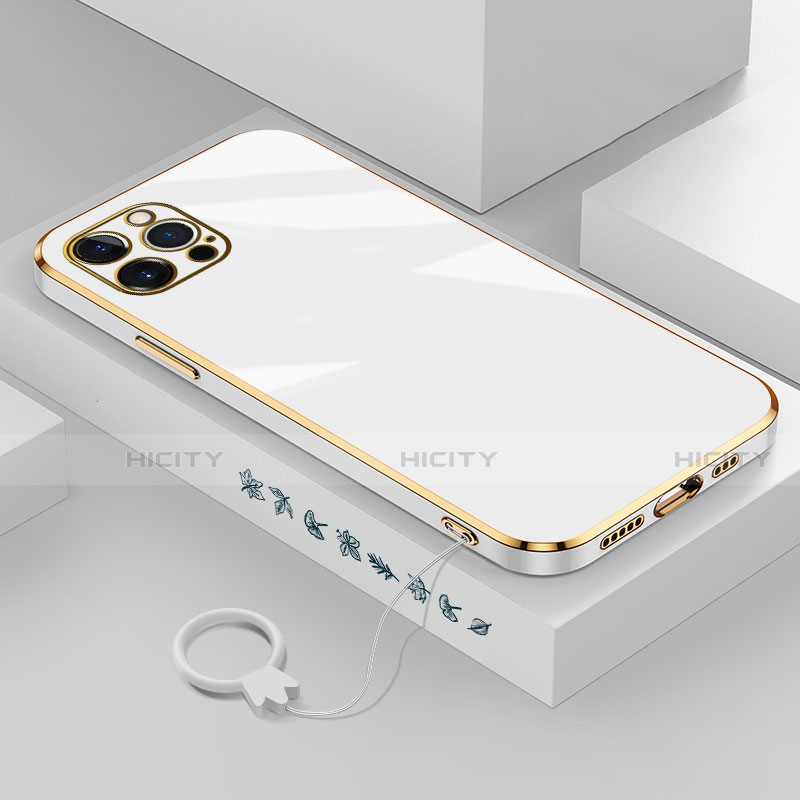 Funda Silicona Ultrafina Goma Carcasa S03 para Apple iPhone 13 Pro Max Blanco