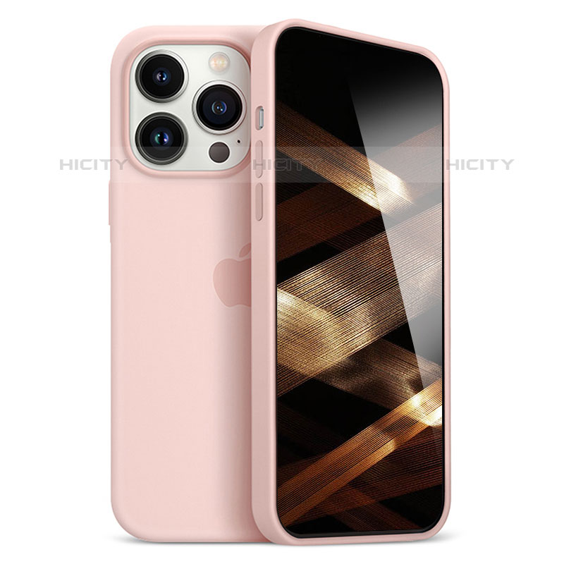 Funda Silicona Ultrafina Goma Carcasa S05 para Apple iPhone 15 Pro Max Oro Rosa