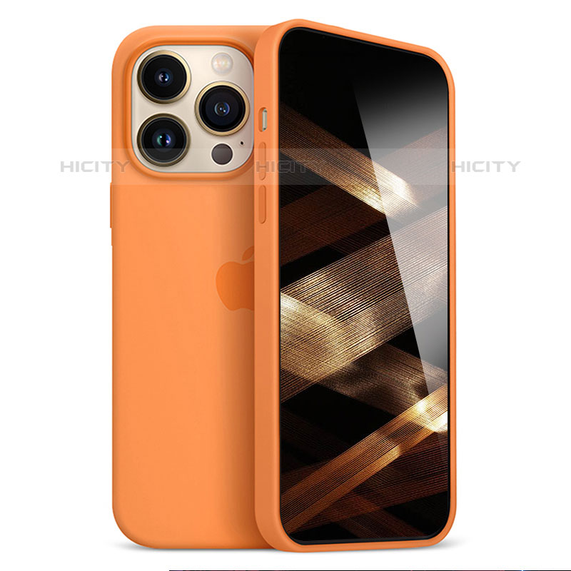 Funda Silicona Ultrafina Goma Carcasa S05 para Apple iPhone 16 Pro Max Naranja