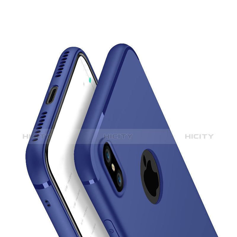 Funda Silicona Ultrafina Goma Carcasa V01 para Apple iPhone X Azul