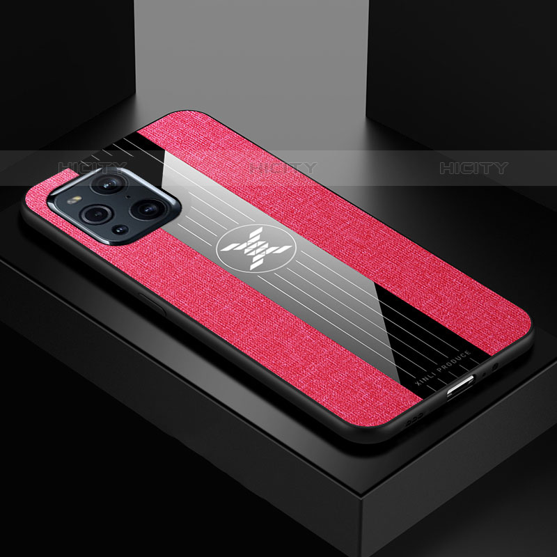 Funda Silicona Ultrafina Goma Carcasa X01L para Oppo Find X3 Pro 5G Rojo