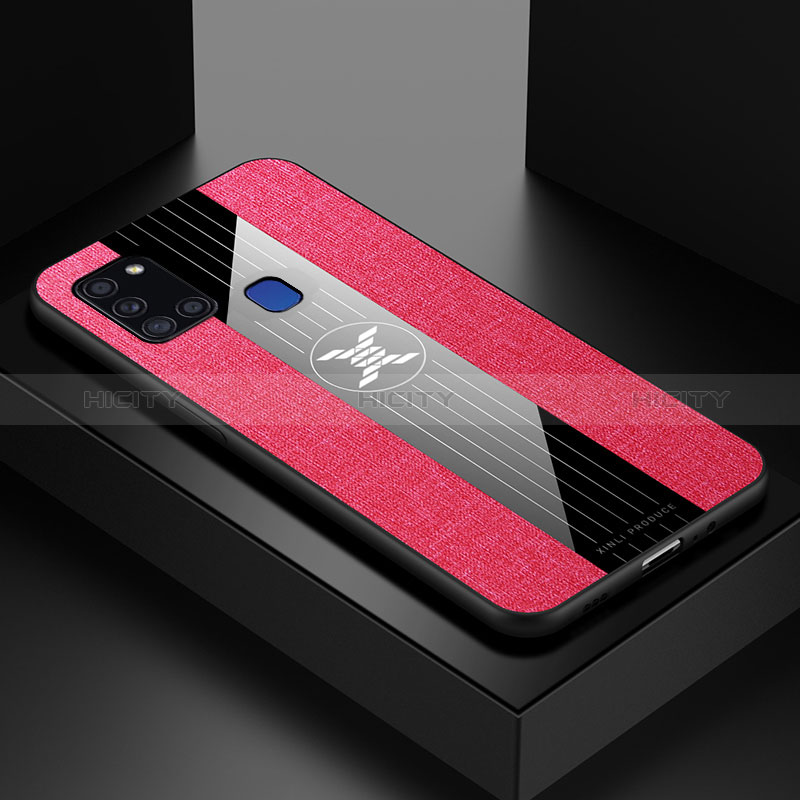 Funda Silicona Ultrafina Goma Carcasa X01L para Samsung Galaxy A21s Rojo