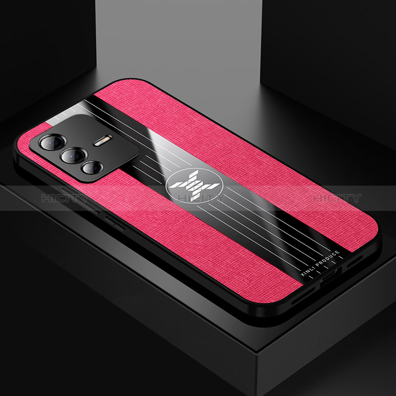 Funda Silicona Ultrafina Goma Carcasa X01L para Vivo V23 5G Rojo