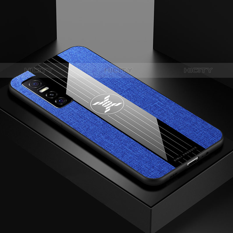 Funda Silicona Ultrafina Goma Carcasa X01L para Vivo Y73s 5G Azul