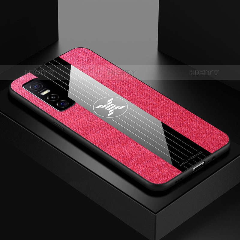 Funda Silicona Ultrafina Goma Carcasa X01L para Vivo Y73s 5G Rojo